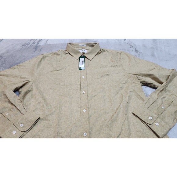 Julian & Mark Men's XL Mustard Long Sleeve Textured Soft Touch Stretch Shirt NWT - Picture 2 of 8